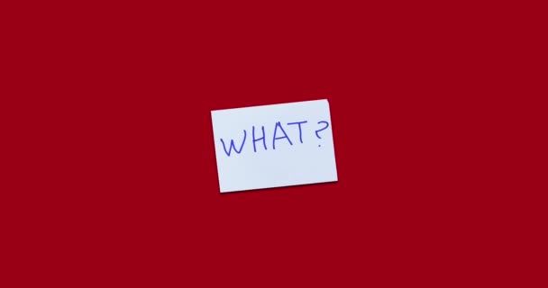Питання Чому Коли Чому Синіх Наклейках Ізольовані Білому Бізнес Текст — стокове відео