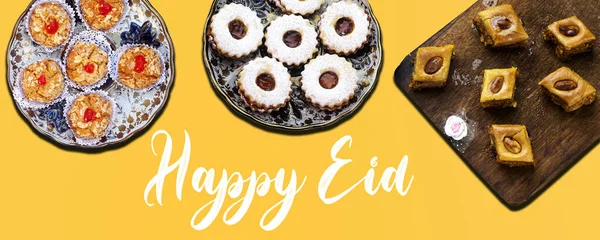 Olika Algeriska Bakverk För Eid Fitr — Stockfoto