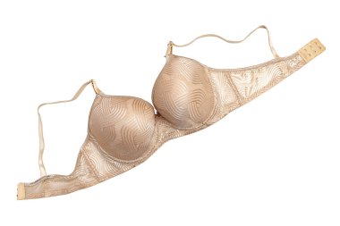 Beige Lace Bra With Geometric Pattern For Lingerie, Fashion, And Boudoir Photography