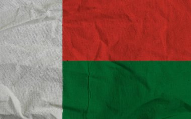Madagaskar Bayrağı Beyaz, Kırmızı Yukarı ve Yeşil Daha Düşük Ulusal Sembol ve Renkli
