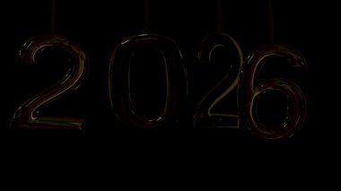 2026 yılında yeni yıl kutlamaları ve geri sayımlar için mükemmel bir arkaplan oluşturulmuştur.