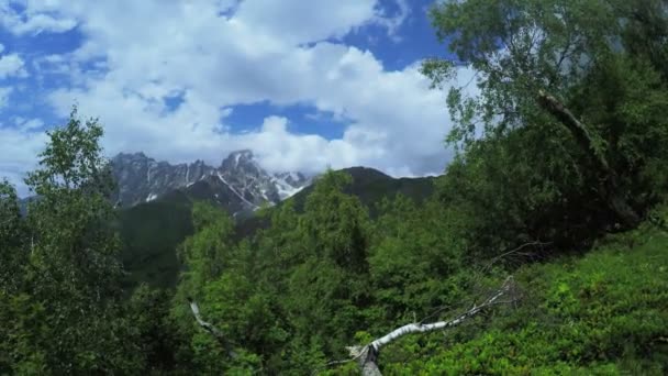 Veduta delle cime montuose Svaneti — Video Stock