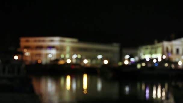 Námořní přístav nocí — Stock video