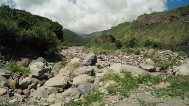 Bergbeek in Georgië — Stockvideo