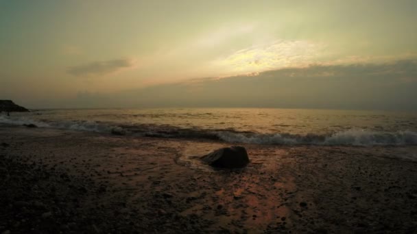 Tramonto sul mare sera — Video Stock