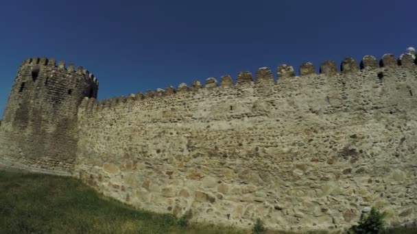 Vista de Mtskheta Georgia Parede de pedra antiga — Vídeo de Stock