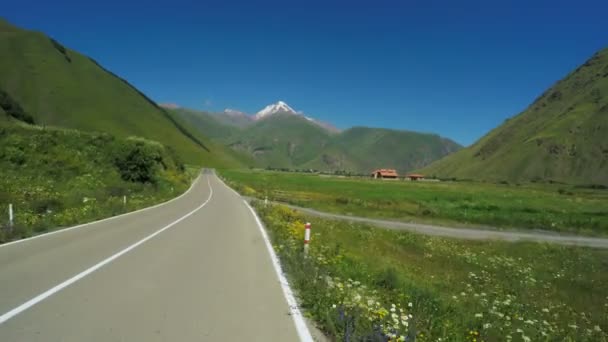 Bergstraße vom Fahrrad aus — Stockvideo