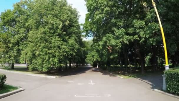 Callejón en parque de la ciudad — Vídeo de stock