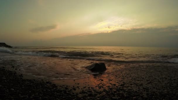 Havet solnedgången kvällen — Stockvideo