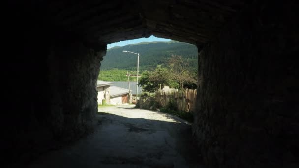 Túnel de pedra castelo antigo — Vídeo de Stock