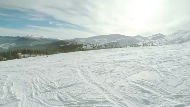 Drahobrat ski trail — Stockvideo