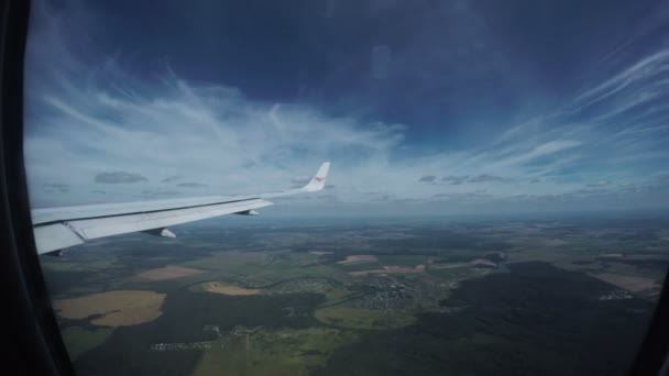 Blick aus dem Flugzeug — Stockvideo