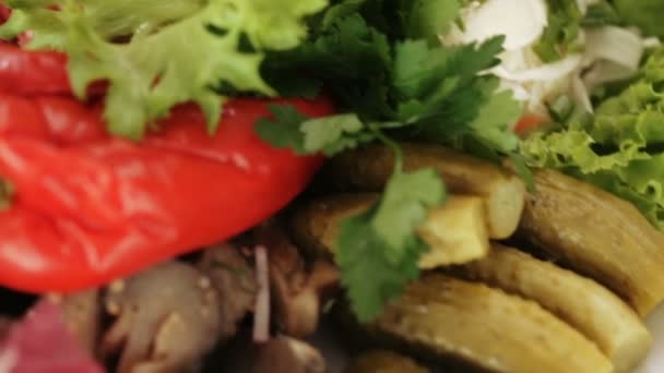 Marinated vegetables at banquet — Stock Footage Marinated vegetables at banquet Stock Video
