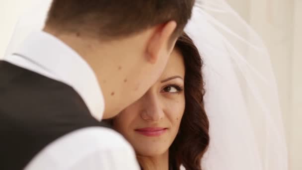 Bräutigam und Braut bei der Hochzeit — Stockvideo