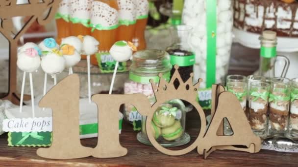 Table douce pour fête d'anniversaire — Video