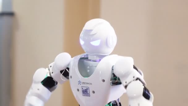 MelhorRoboFest Dancing robot robotics pavilion — Vídeo de Stock