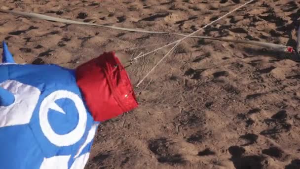 Ballon auf dem Sand liegend — Stockvideo