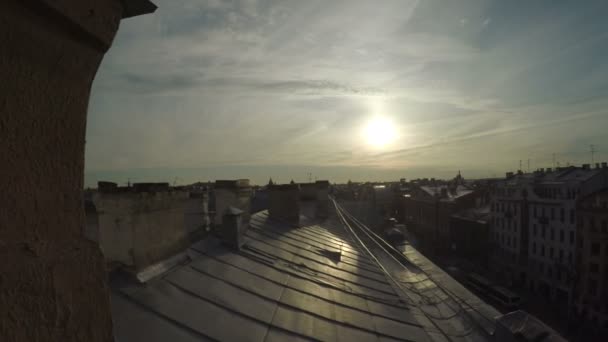 Eski şehir çatılarından görüntü — Stok video