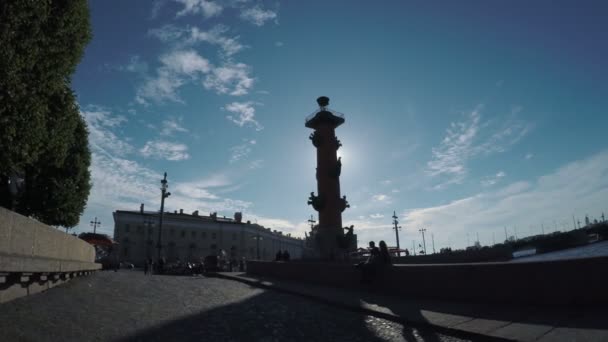 Torre Rastralnye en San Petersburgo — Vídeo de stock