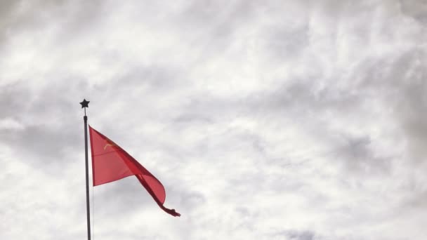 Bandeira da URSS sobre a natureza — Vídeo de Stock