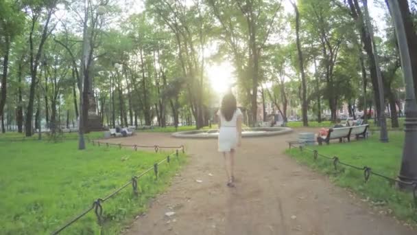 在圣彼得堡的学术公园的喷泉 — 图库视频影像