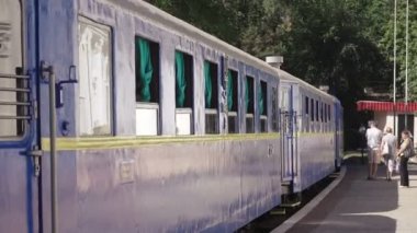 Çocuk demiryolu Globa Park son Chkalov City Dnepropetrovsk