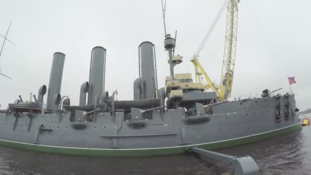 改装された巡洋艦オーロラ — ストック動画