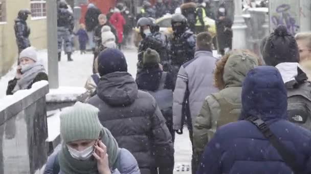 Navalny 'yi desteklemek için mitingler — Stok video