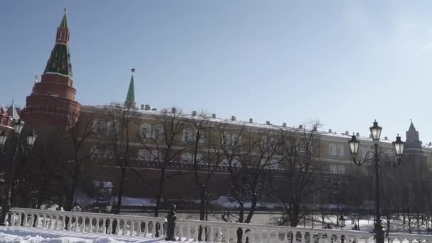 Veduta del giardino Alexander coperto di neve dopo una forte nevicata — Video Stock