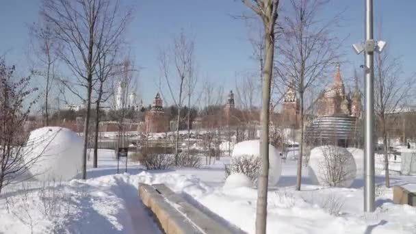 Вид на Кремль и замороженные — стоковое видео