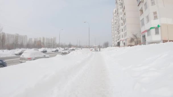 Gorchakova straat na zware sneeuwval — Stockvideo