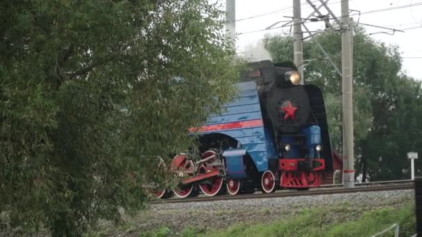 Διεθνής έκθεση σιδηροδρομικού εξοπλισμού και τεχνολογιών Expo 1520. Δυναμική έκθεση. Ιστορικές και παλαιές ατμομηχανές της ΕΣΣΔ και της Ρωσίας — Αρχείο Βίντεο