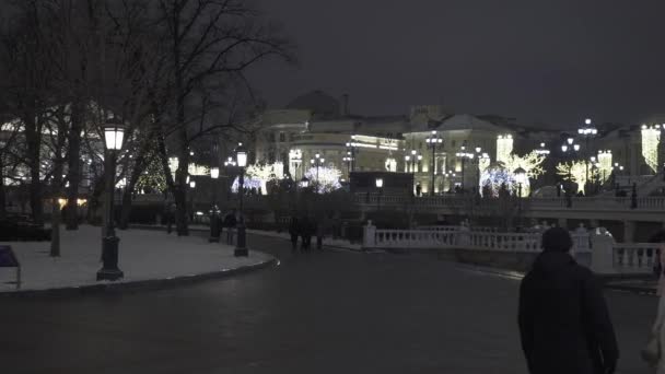 Moscú Rusia Diciembre 2020 Año Nuevo Iluminación Decoración Navideña Las — Vídeo de stock