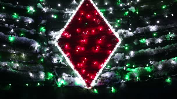 Φωτισμός των χριστουγεννιάτικο δέντρο Cu — Αρχείο Βίντεο