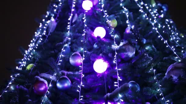 Illuminazione sull'albero di Natale — Video Stock