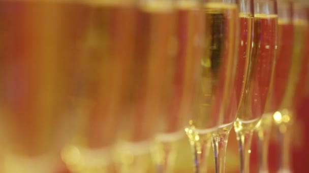 Glas champagne — Stockvideo
