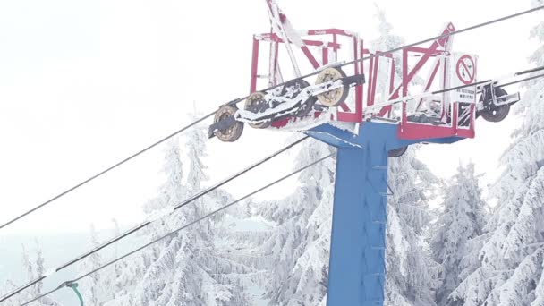 滑雪缆车的一部分 — 图库视频影像