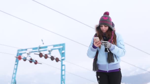 Önálló ski lift — Stock videók