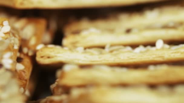 Зерновые печенья — стоковое видео