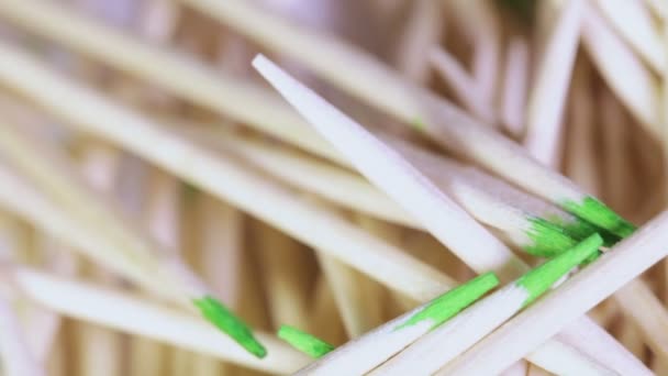 Toothpicks in bulk — Stock Video