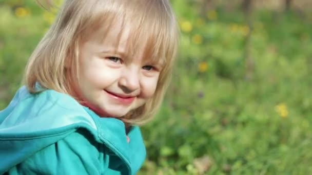 Little girl in nature — Stock Video