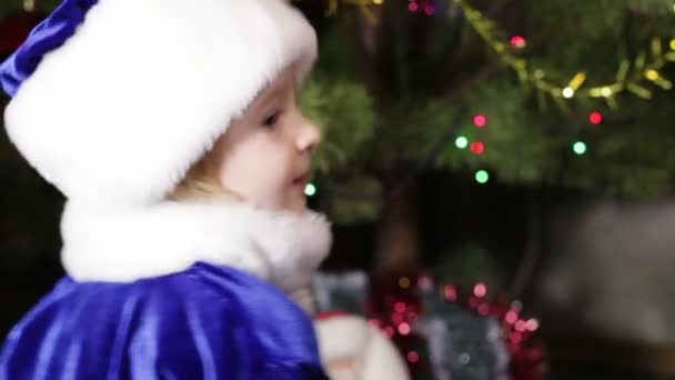 Child Snow Maiden — Stock Video