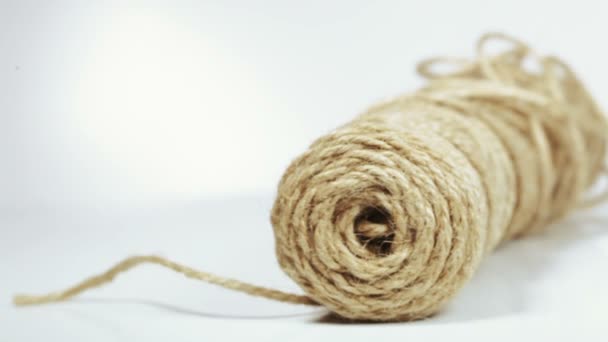 Cuerda de cáñamo lino — Vídeo de stock