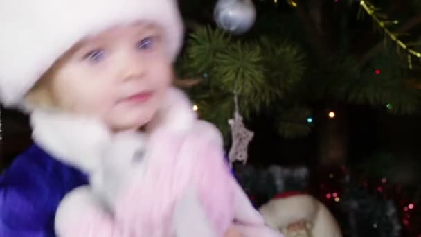 Child Snow Maiden — Stock Video