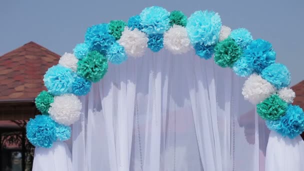 Decorated wedding arch — Stock Video