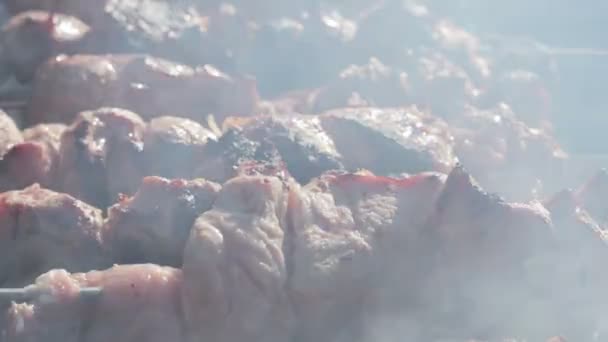 Vaření kebab — Stock video