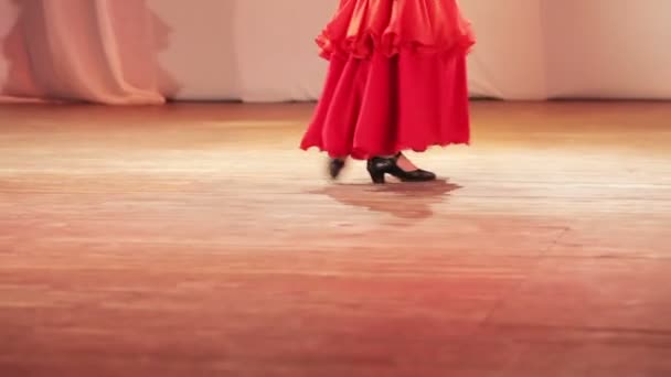 Spanischer Tanz auf der Bühne — Stockvideo