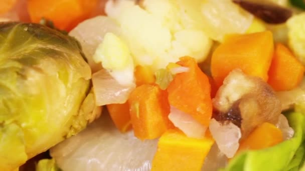 Steamed vegetables — Stock Video