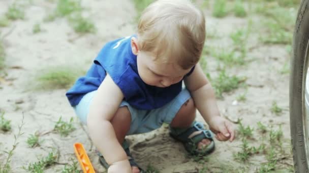 Baby beim Picknick — Stockvideo