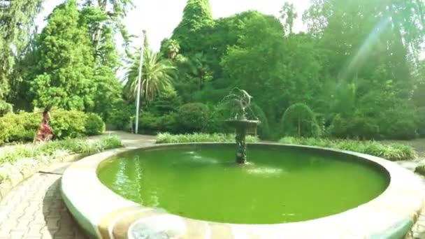 Ragazza in giardino botanico — Video Stock